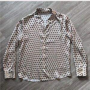 Reformation silk button down shirt